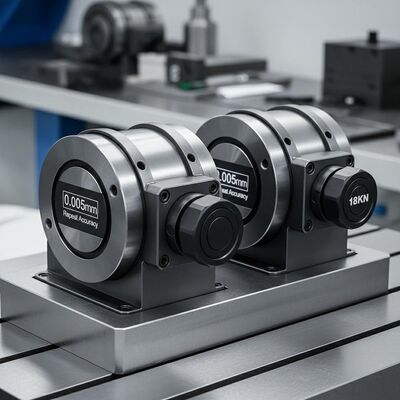 Accesorios de eje de acero endurecido con fuerza de bloqueo de 18KN y precisión de repetición de 0,005 mm para mecanizado CNC